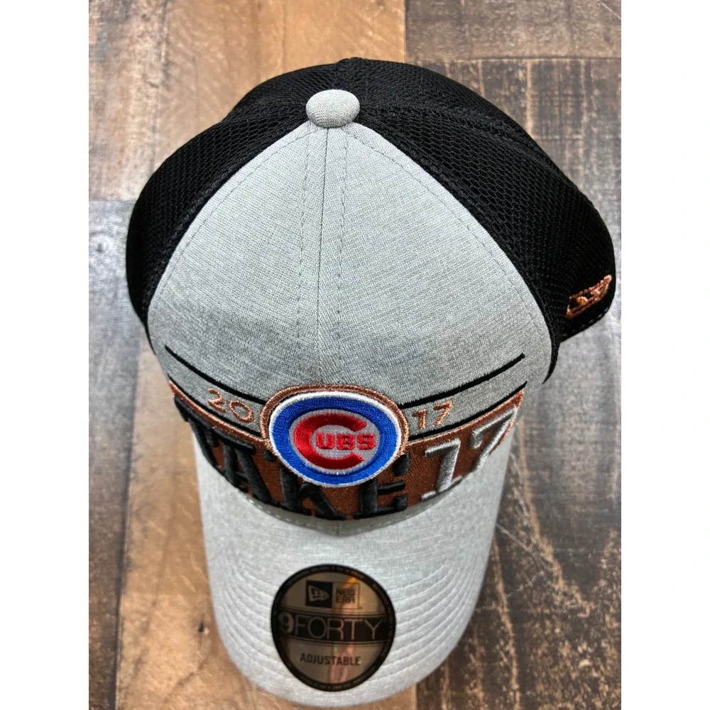 New Era Chicago Cubs Hat Men Adjustable Gray 2017 Postseason Take 17 MLB Cap